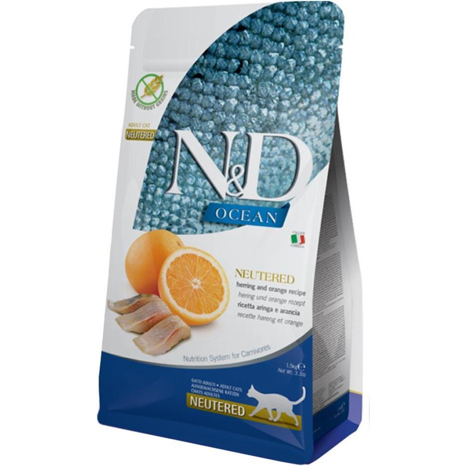 Farmina N&D Grain Free Ocean Herring & Orange Neutered 0,3 кг 175580 - зображення 1