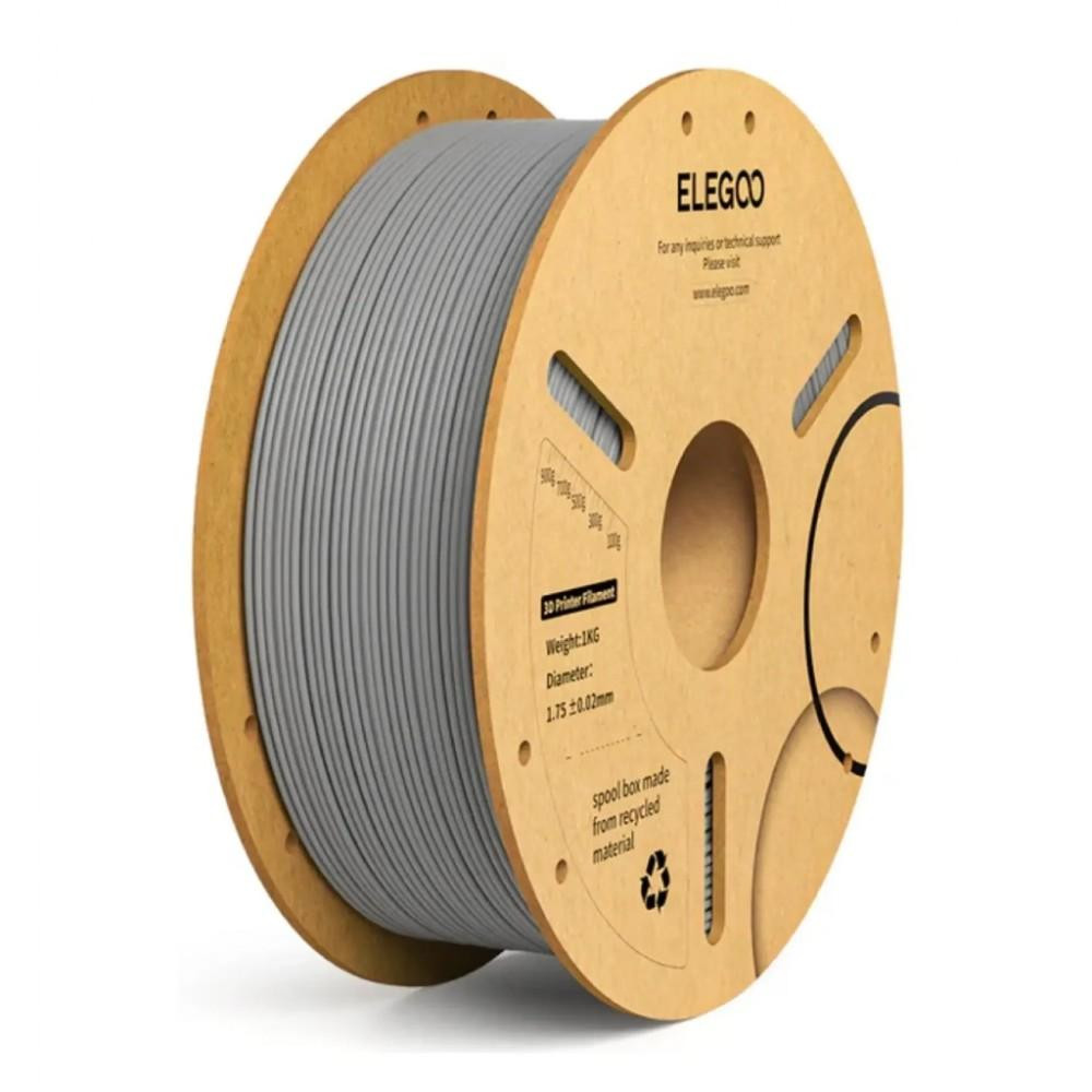 ELEGOO PLA Plus Filament (пластик) для 3D принтера  1кг, 1.75мм, сірий (50.203.0050) - зображення 1