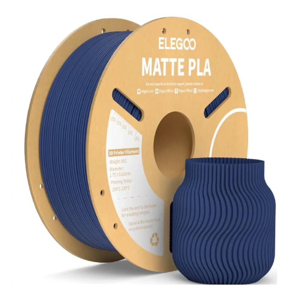 ELEGOO PLA Filament (пластик) для 3D принтера  матовий 1кг, 1.75мм, темно синій (50.203.0253) - зображення 1