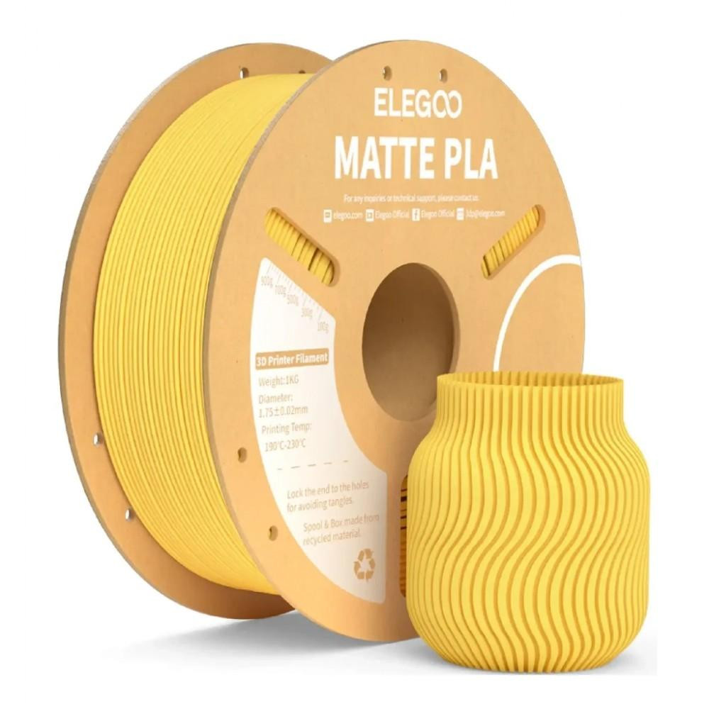 ELEGOO PLA Filament (пластик) для 3D принтера  матовий 1кг, 1.75мм, сонячно жовтий (50.203.0255) - зображення 1