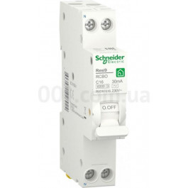   Schneider Electric Resi9 16А 30 мА 1P+N 6кA кривая С тип АС (R9D87616)