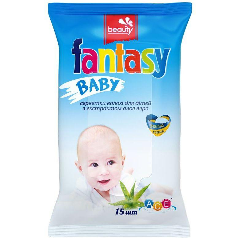 Fantasy Серветки вологі  Baby для дітей з алое вера 15 шт - зображення 1