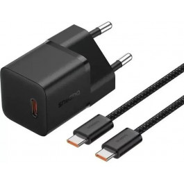   Baseus GaN5 Fast Charger Mini 1C 20W Black Type-C to Type-C cable (P10110900113-00)