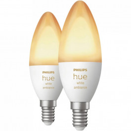   Philips Hue White E14 470Lm 5.5W ZigBee Bluetooth Apple HomeKit 2шт. (8719514320628)