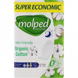   Molped Гігієнічні прокладки  Pure&Soft Night eco 6 крапель 16 шт (8690536829040)