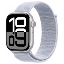   Apple Watch Series 10 GPS + Cellular 42mm Silver Aluminum Case w. Blue Cloud S. Loop (MWX53)