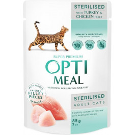   Optimeal Sterilised С индейкой и кусочками куриного филе в соусе 85 г (4820083906015)