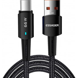   Essager Sunset Fast Charging Data Cable 6A USB-A to Type-C 66W 1m Black (EXCT-CG01)