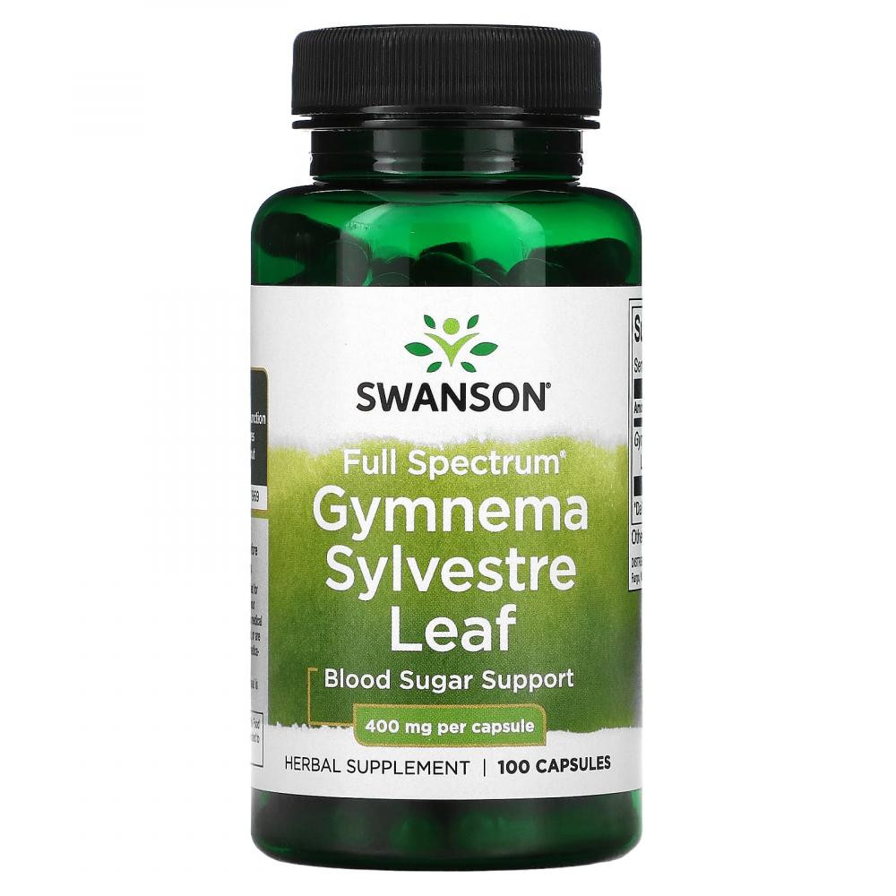 Swanson БАД Джімнема Сильвестра, Gymnema Sylvestre Leaf, , 400 мг, 100 капсул - зображення 1