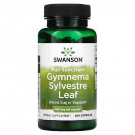   Swanson БАД Джімнема Сильвестра, Gymnema Sylvestre Leaf, , 400 мг, 100 капсул