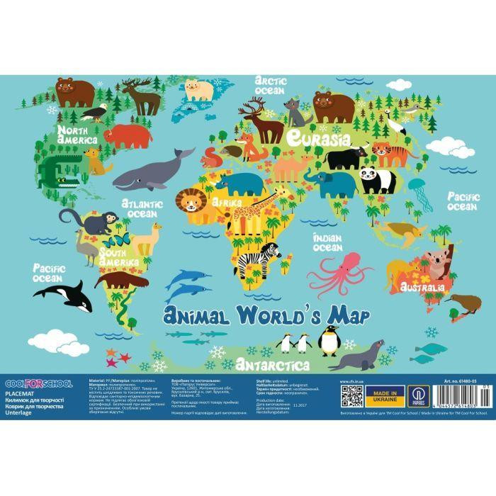 Cool For School Килимок для дитячої творчості  Animal world's Map A3 (8) (160) CF61480-05 - зображення 1