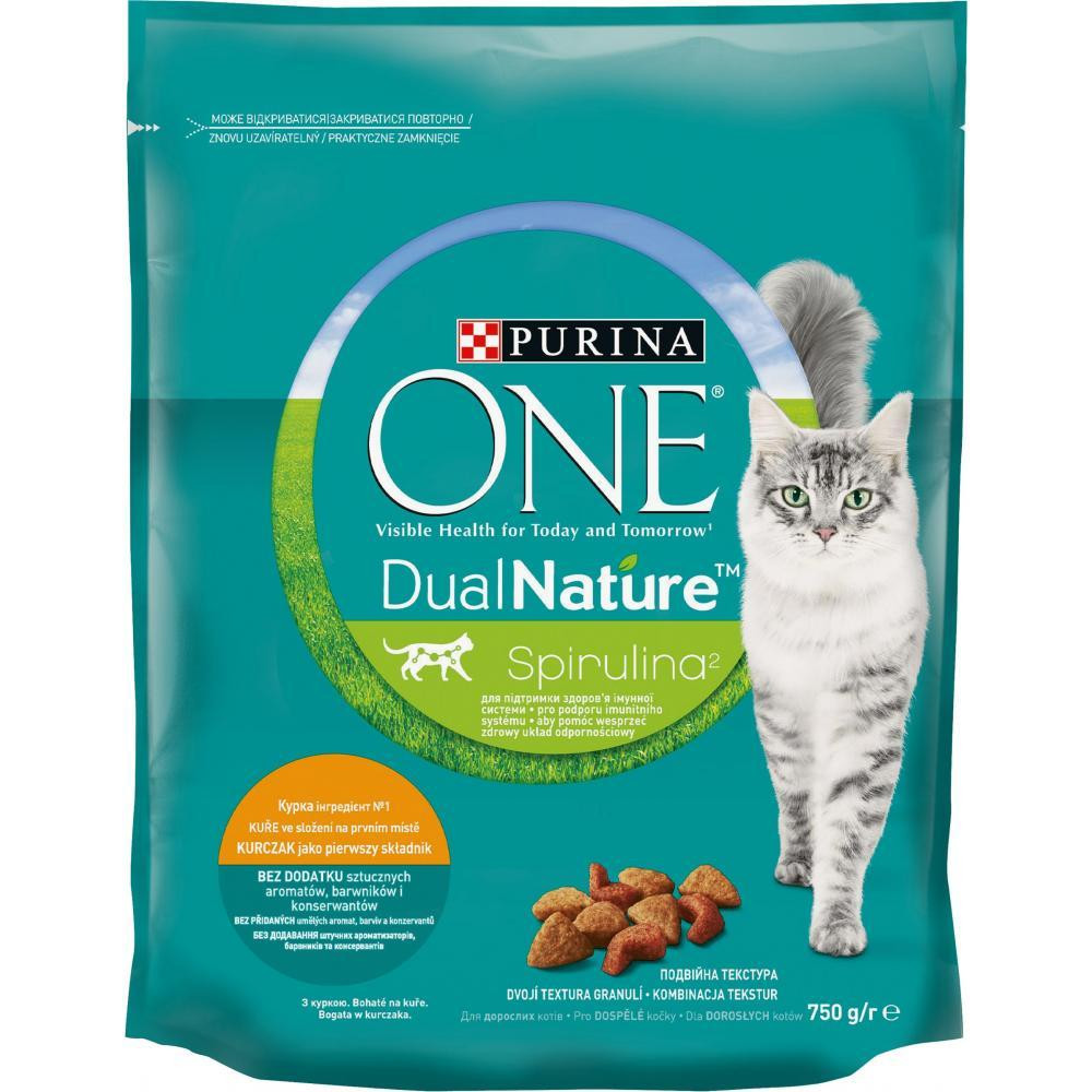 Purina One DualNature со спирулиной 0,75 кг (7613036257633) - зображення 1