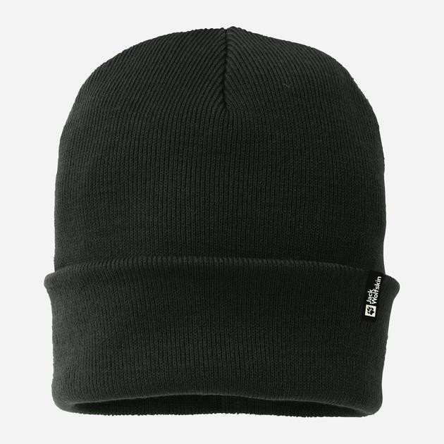 Jack Wolfskin Шапка  Rib Beanie 1903892-4161 One size Темно-зелена (4064886302821) - зображення 1