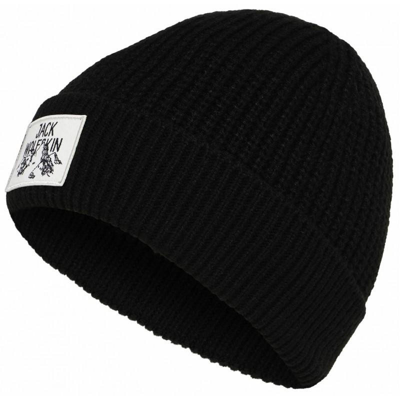 Jack Wolfskin Шапка  Badge Beanie A61610-6000 One size Чорна (4064886302104) - зображення 1