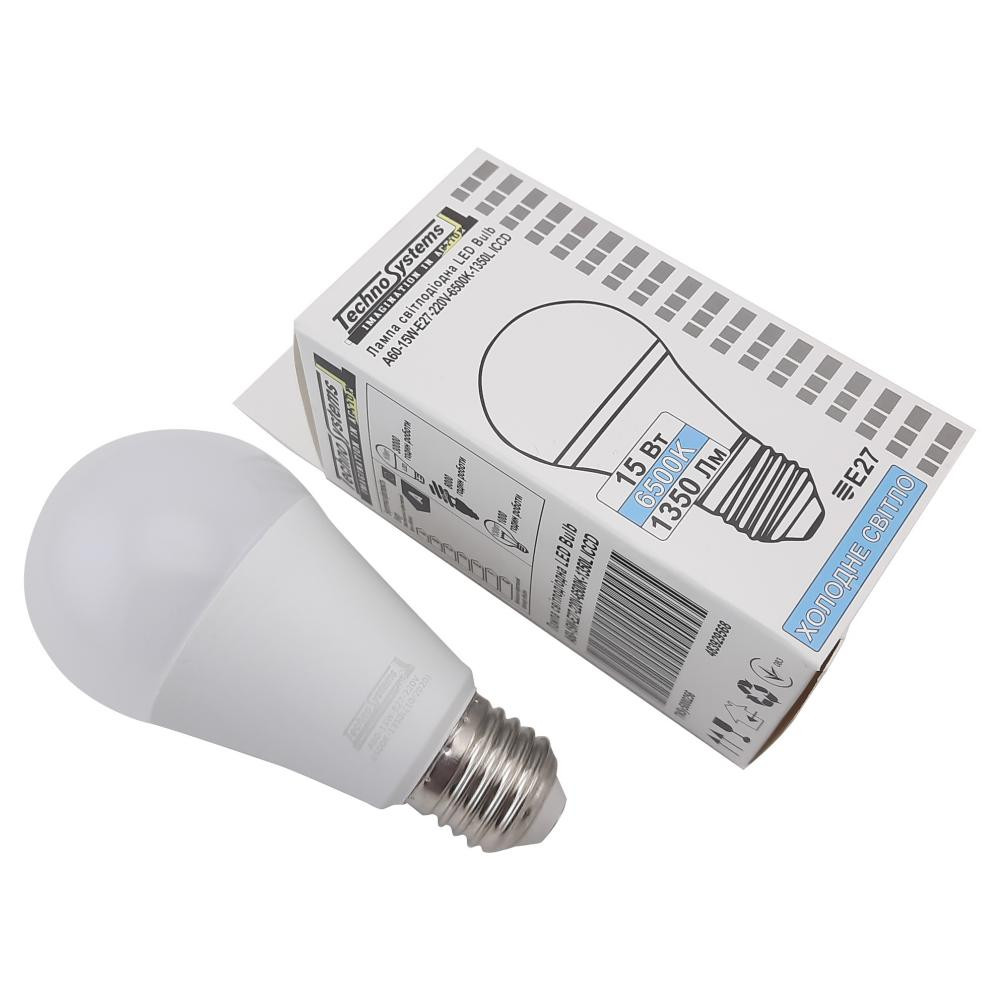 TechnoSystems LED Bulb 15W.E27.A60.6500K Golden (TNSy5000256) - зображення 1