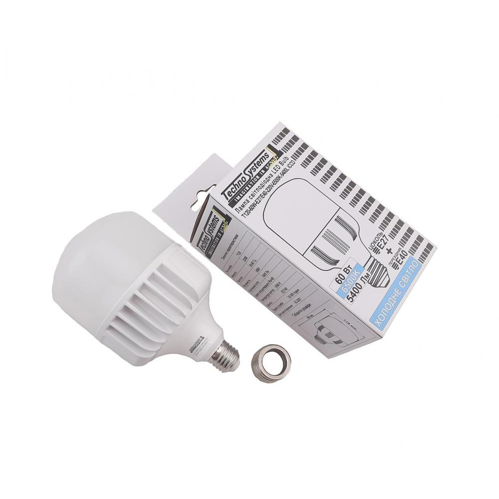 TechnoSystems LED Bulb 60W.E27-E40.T120.6500K Alum (TNSy5000511) - зображення 1