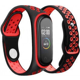   BeCover Ремінець Vents Style для Xiaomi Mi Smart Band 5/6/7 Black-Red (705153)