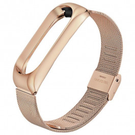   BeCover Ремінець  Metal для Xiaomi Mi Band 3/4 (704654) Rose Gold