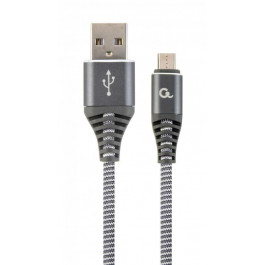   Cablexpert Premium Cotton Braided Micro-USB Space Gray 1m (CC-USB2B-AMMBM-1M-WB2)