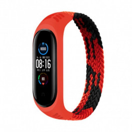   BeCover Ремешок Elastic Nylon Style  для Xiaomi Mi Smart Band 5 / Mi Smart Band 6 (Size S) Black-Red (706135