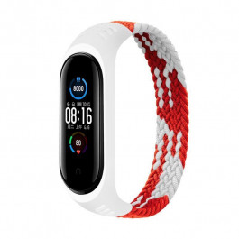   BeCover Ремешок Elastic Nylon Style  для Xiaomi Mi Smart Band 5 / Mi Smart Band 6 (Size S) Red-White (706137