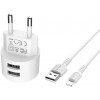 Borofone BA23A Brilliant Double USB 2.4A White - зображення 1