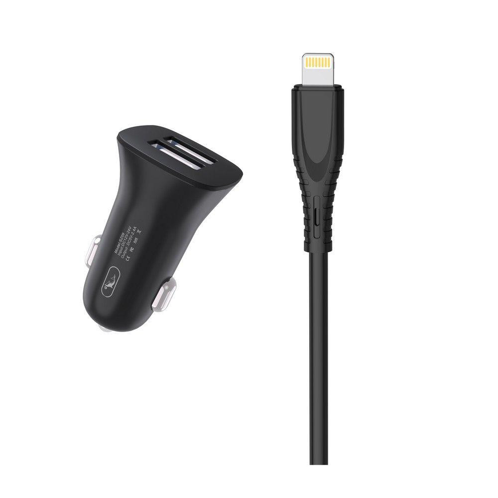 SkyDolphin SZ09L (2USB, 3.4A) Black + Lightning (AZP-000109) - зображення 1