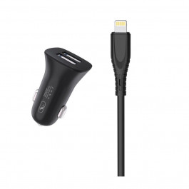   SkyDolphin SZ09L (2USB, 3.4A) Black + Lightning (AZP-000109)