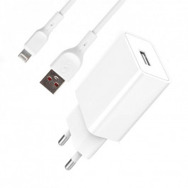   SkyDolphin SC36L 1USB 2.4A White + Lightning cable (MZP-000116)