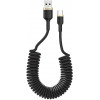 ColorWay USB Type-C Spiral 2.4А 1m Black (CW-CBUC051-BK) - зображення 1