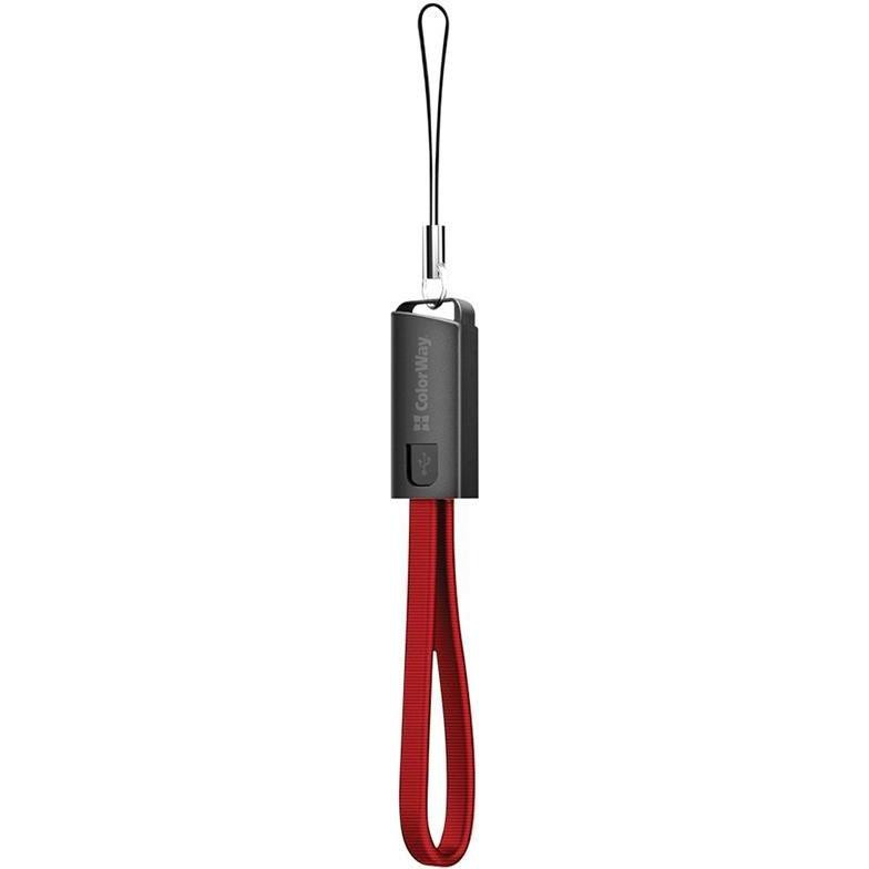 ColorWay Micro-USB Keychain Red 0.22m (CW-CBUM022-RD) - зображення 1