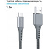 Grand-X USB-type C 3A 1.2m Fast Сharge Grey толст.нейлон оплетка премиум (FC-12G) - зображення 4