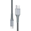 Grand-X USB-type C 3A 1.2m Fast Сharge Grey толст.нейлон оплетка премиум (FC-12G) - зображення 5