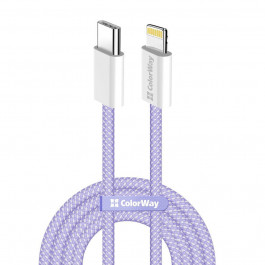   ColorWay USB Type-C to Lightning 27W 1m Purple (CW-CBPDCL061-PU)