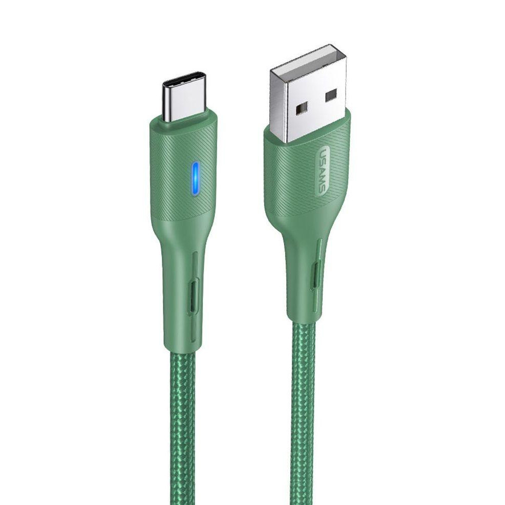 USAMS US-SJ460 USB Type-A to USB Type-C 1.2m Green (SJ460USB02) - зображення 1