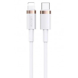   USAMS US-SJ484 U63 Type-C To Lightning 20W PD Fast Charging & Data Cable 1.2m White (SJ484USB02)