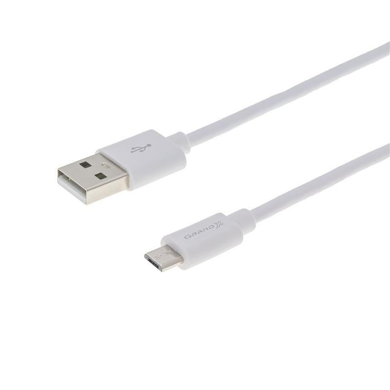 Grand-X USB-A - microUSB 2.5m White (PM025W) - зображення 1