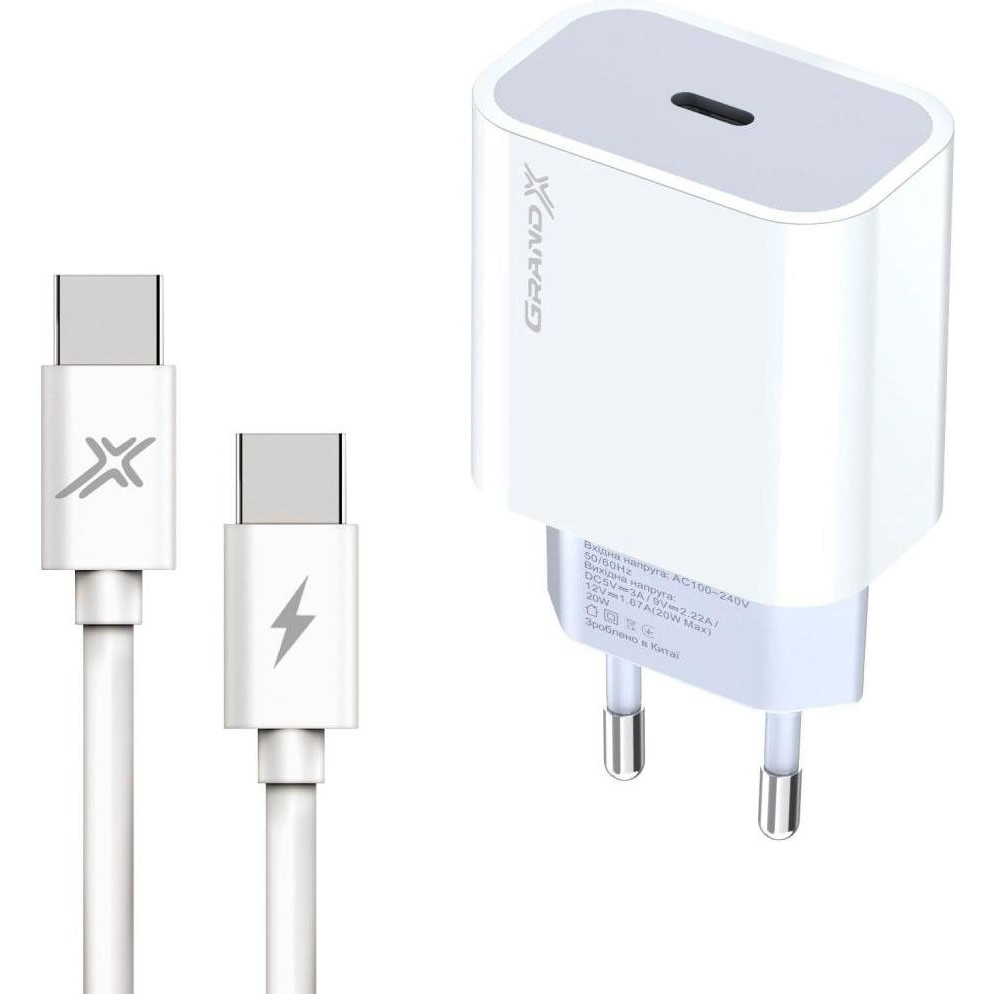 Grand-X USB-C 20W PD3.0 + Type-C (CH-770C) - зображення 1