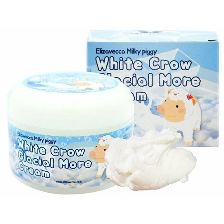 Elizavecca Крем для лица воздушный  Face Care Milky Piggy White Crow Glacial More Сream, 100 г (8809339905374) - зображення 1