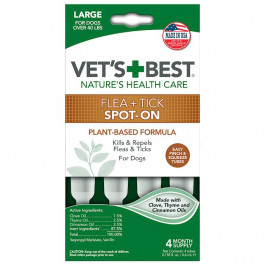   Vet's Best Капли Flea&Tick Drops Large для собак весом от 18 кг 4 тубы (vb10520)