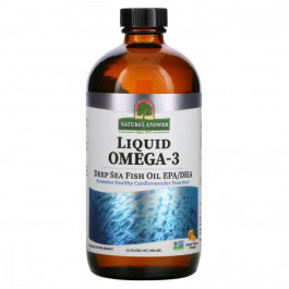   Natures Answer Омега-3 рідка, апельсиновий смак, Liquid Omega-3, Deep Sea Fish Oil EPA/DHA, , 480 мл