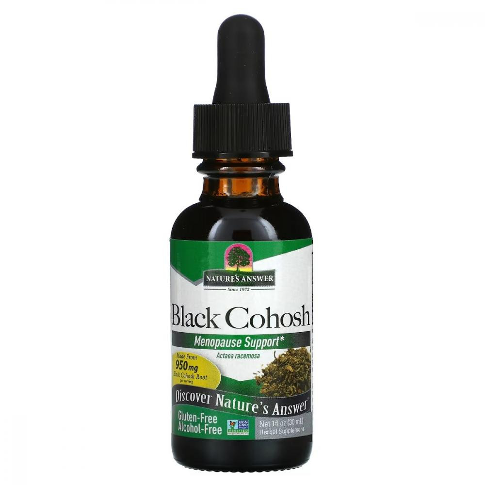 Natures Answer Клопогон, 950 мг, без спирту, Black Cohosh, Alcohol-Free, , 30 мл - зображення 1