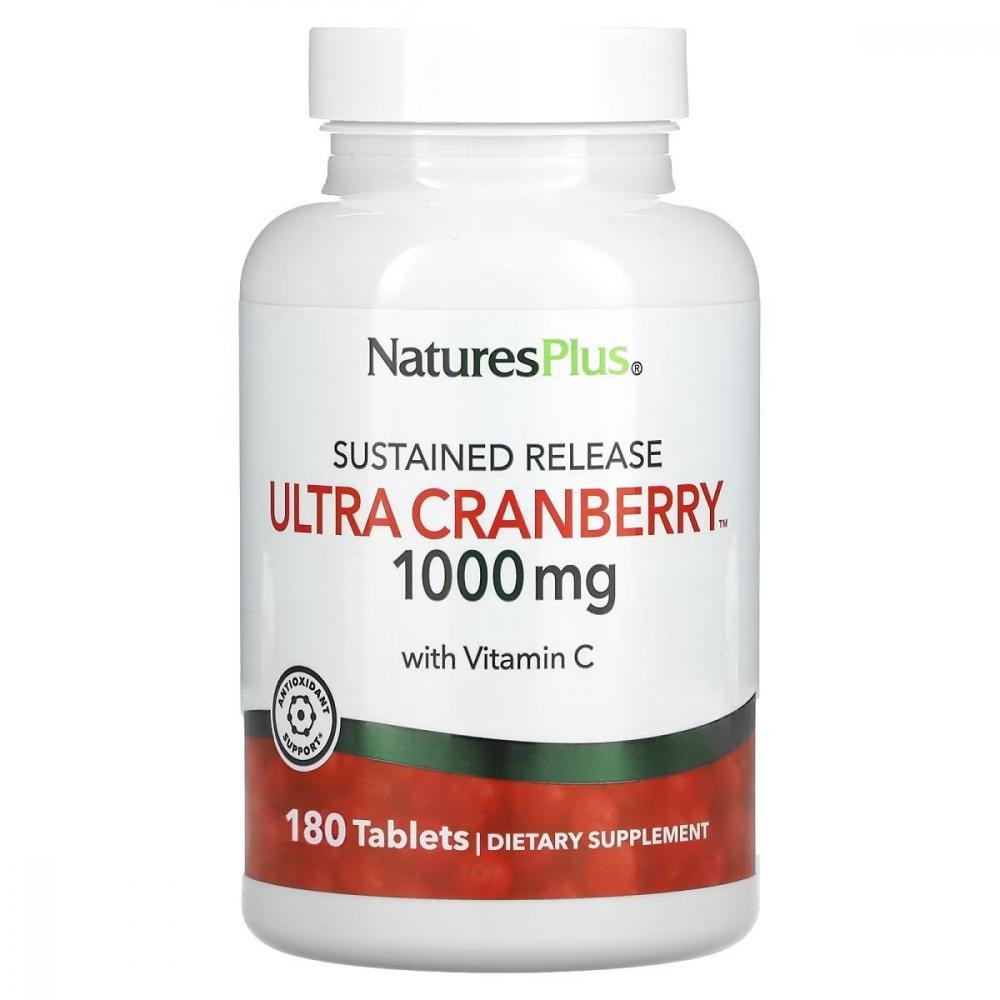 Nature's Plus Ультра Журавлина 1000 мг, з уповільненим вивільненням, Ultra Cranberry, , 180 таблеток - зображення 1