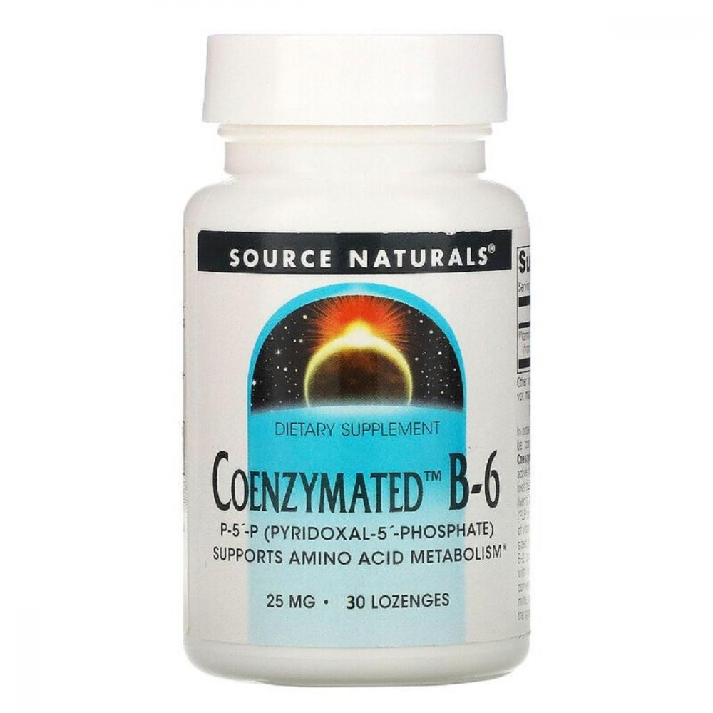 Source Naturals Коензим Вітаміну B6, 25 мг, Coenzymated™ Vitamin B6, , 30 таблеток для розсмоктування - зображення 1