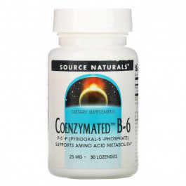   Source Naturals Коензим Вітаміну B6, 25 мг, Coenzymated™ Vitamin B6, , 30 таблеток для розсмоктування