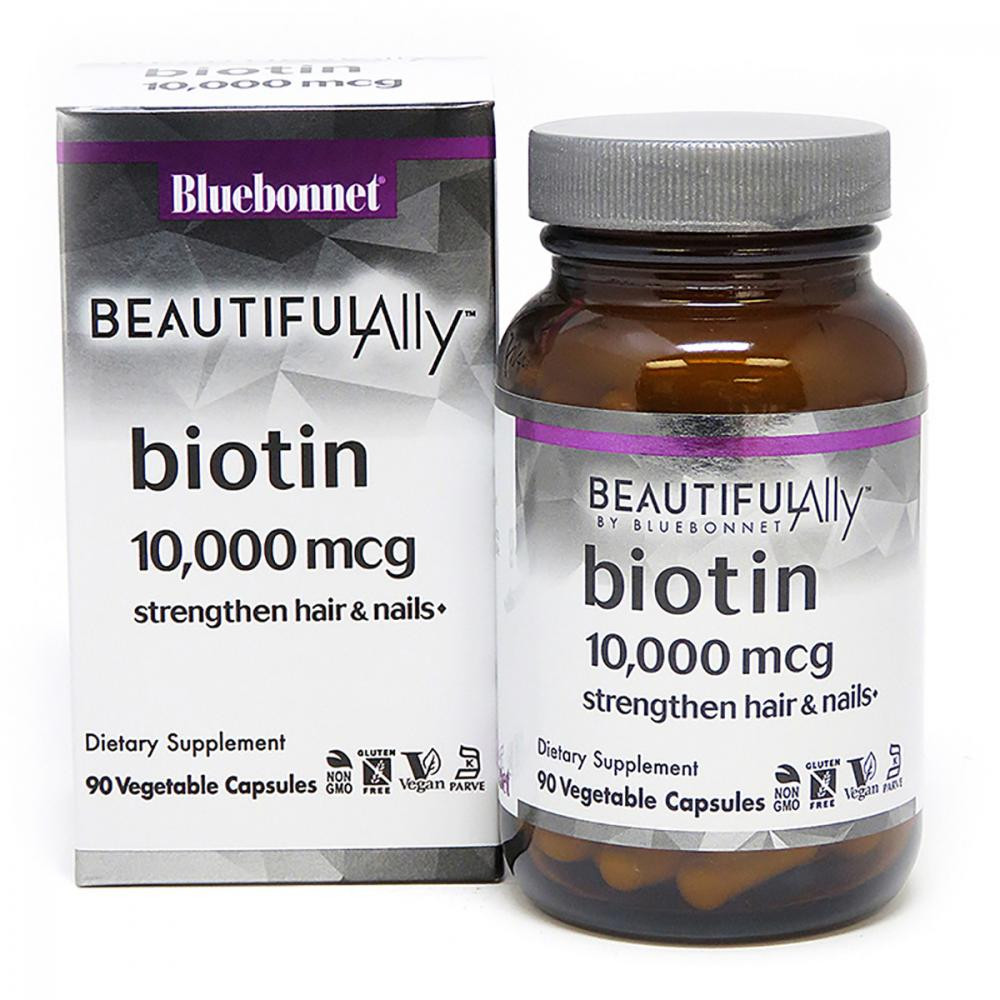 Bluebonnet Nutrition Біотин, 10 000 мкг, Beautiful Ally, , 90 вегетаріанських капсул - зображення 1