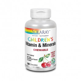   Solaray Витамины для детей  Childrens Vitamin & Minerals 120 жвачек Вишня