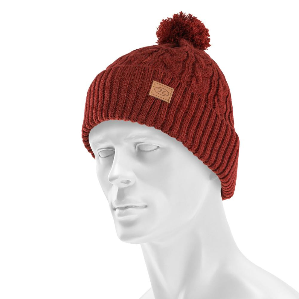 Highlander Зимова шапка  Outdoor Beira Lined Bobble Hat - Dark Red - зображення 1