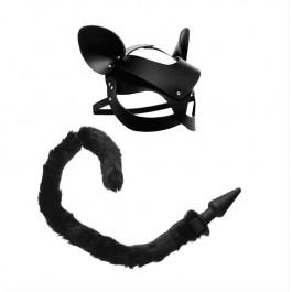    Рольовий БДСМ набір кота Tailz Black Cat Tail Anal Plug & Mask Set (XRAG184)