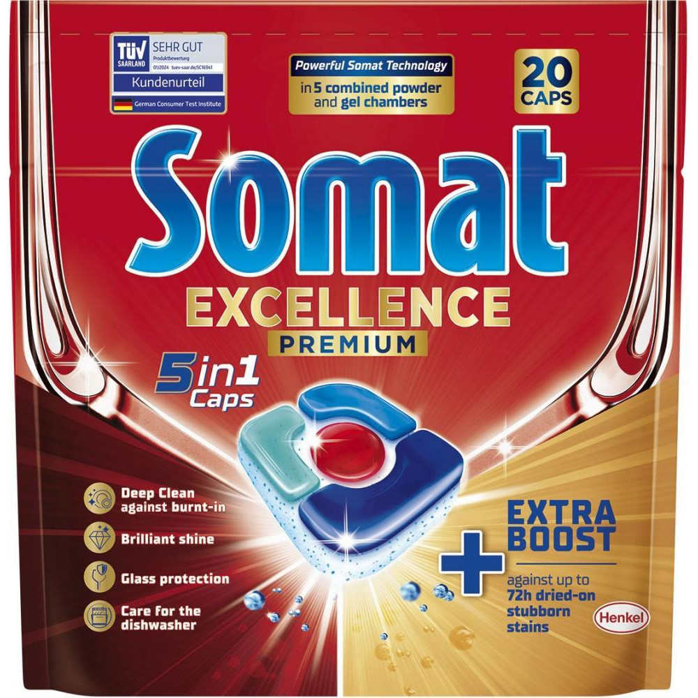 Somat Таблетки для ПММ  Exellence 5in1 20 шт. (9000101808384) - зображення 1